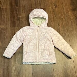 The North Face Light Pink Quilted Jacket- Reversible- size 5/ 5T
